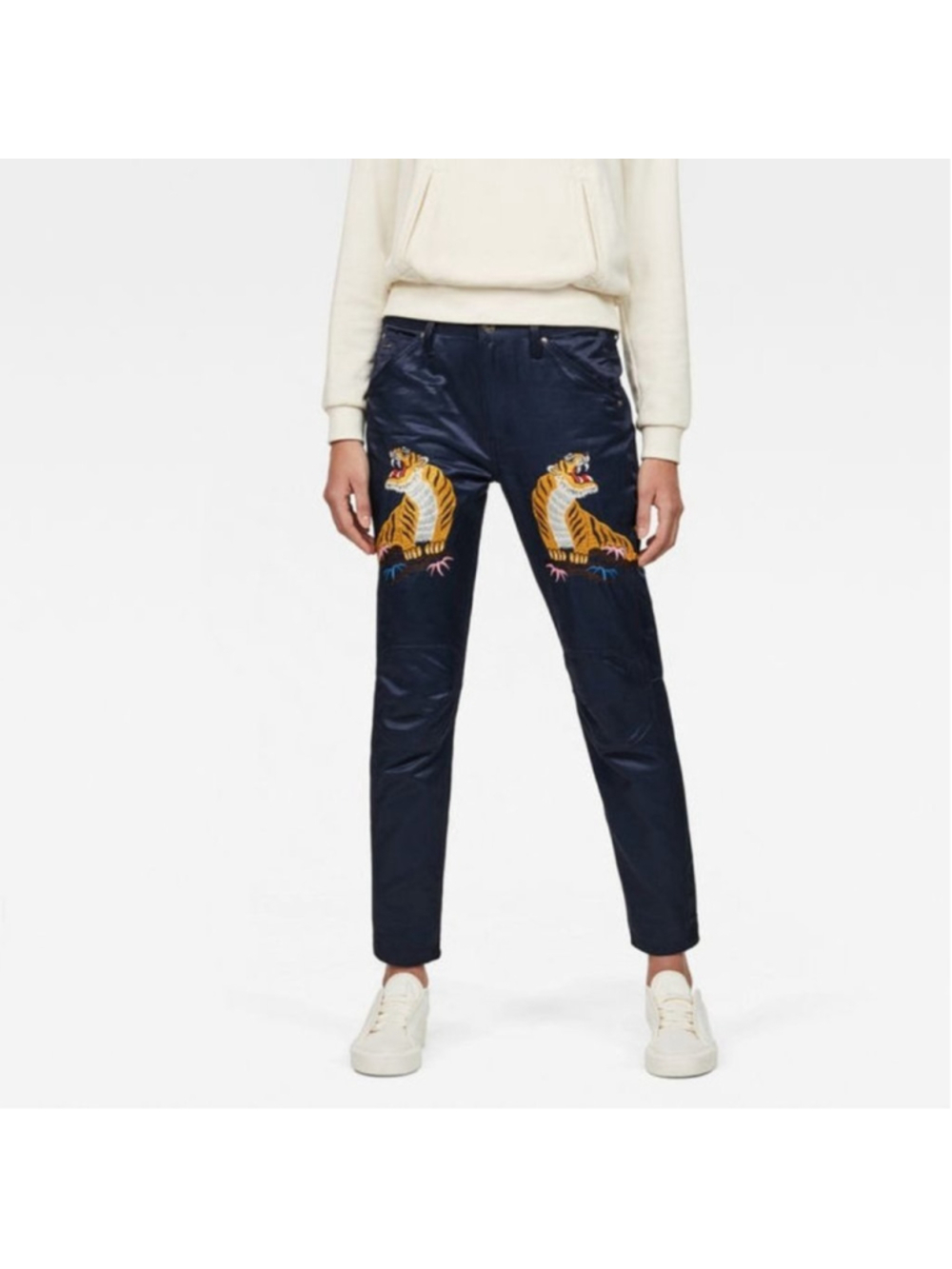NWT G-Star RAW x Pharrell Williams Elwood 3D Mid Boyfriend Muay Thai Tiger Blue